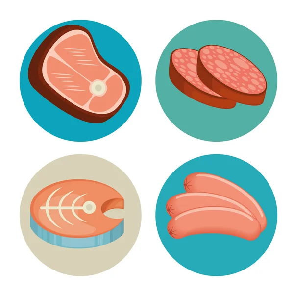 Zestaw do mięsa i ryb — Wektor stockowy