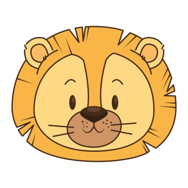 sevimli ve sevimli aslan karakteri