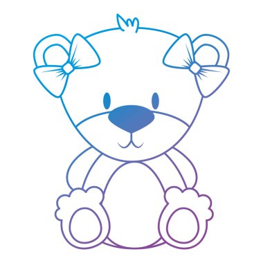 sevimli ve sevimli ayı oyuncak kadın karakter