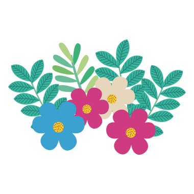 çiçek ve yapraklar dekoratif simgesi