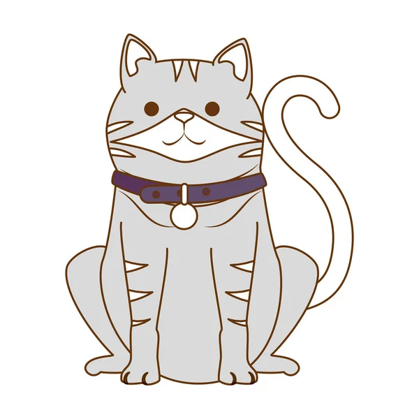 可爱的猫吉祥物字符 — 图库矢量图片