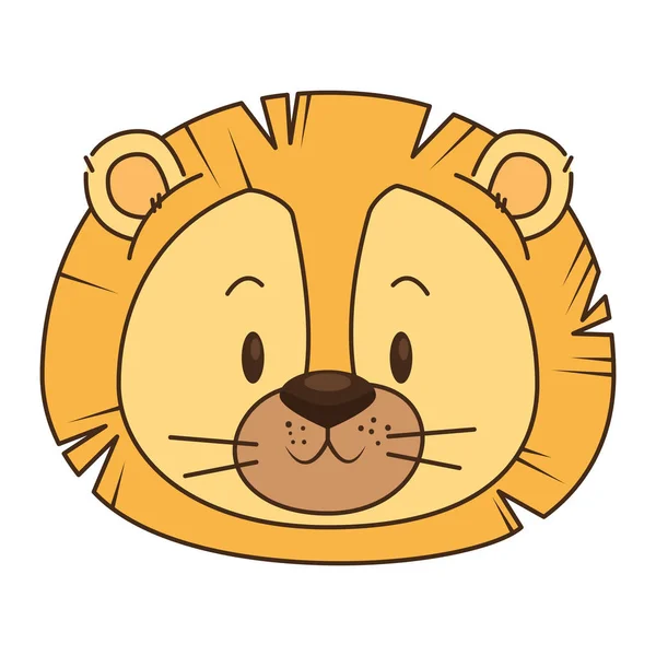 Sevimli ve sevimli aslan karakteri — Stok Vektör