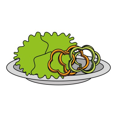 Plaka üzerinde lezzetli sebze salatası