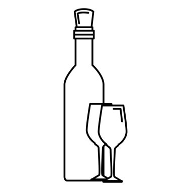 şarap şişesi ve Kupası