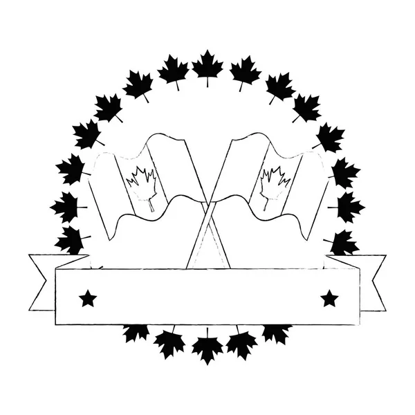 Kanadské příznaky zkřížené ikony — Stockový vektor