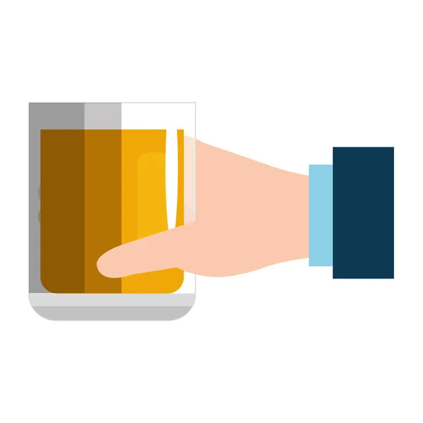hand with whiskey glass drink