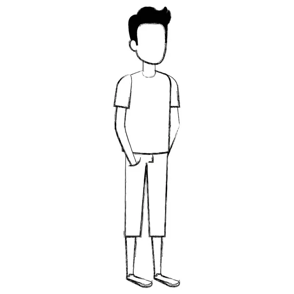 Joven hombre avatar carácter — Vector de stock