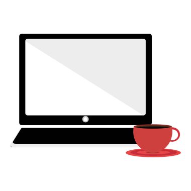 kahve bardağı ile dizüstü bilgisayar