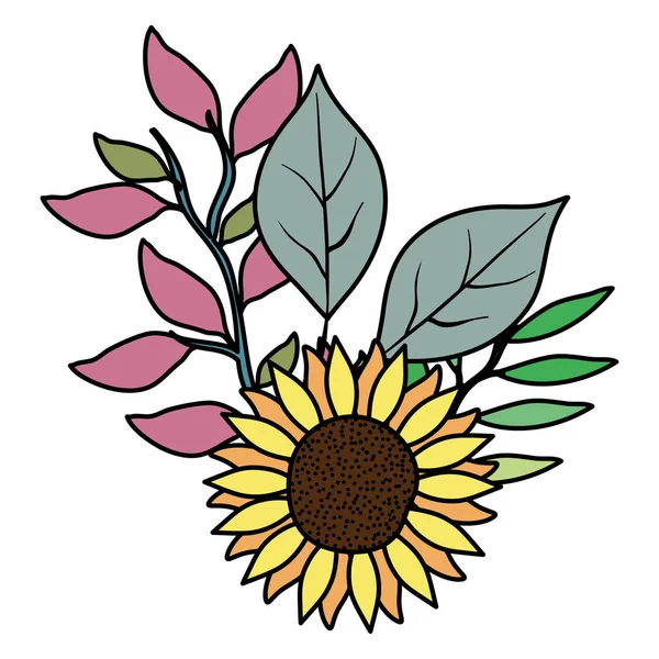 Ikona dekoracyjna kwiatów i liści — Wektor stockowy