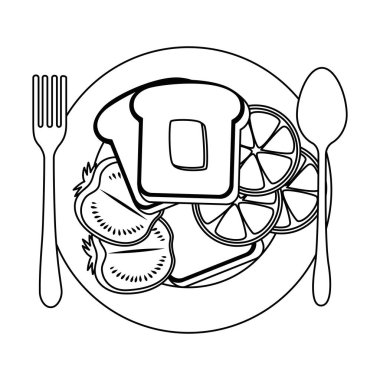 lezzetli kahvaltı menüsü ile çanak