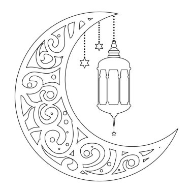 asılı lambalar ile ramazan kareem ay