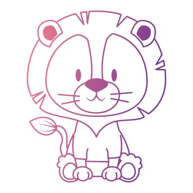 sevimli ve sevimli aslan karakteri