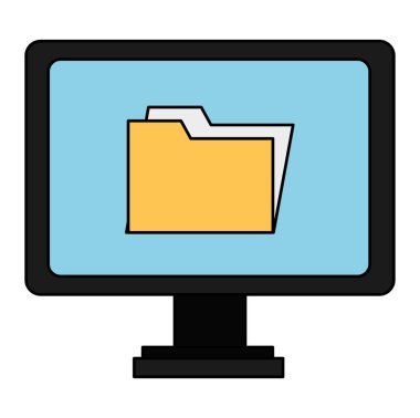 klasör ile bilgisayar ekranı