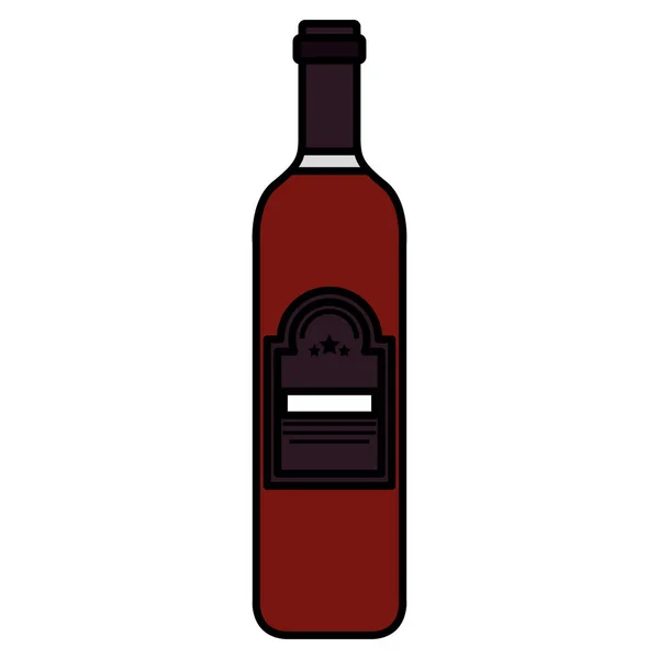 Vino botella bebida icono — Vector de stock