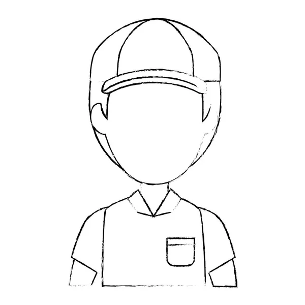 Delivery worker avatar character — Stock Vector