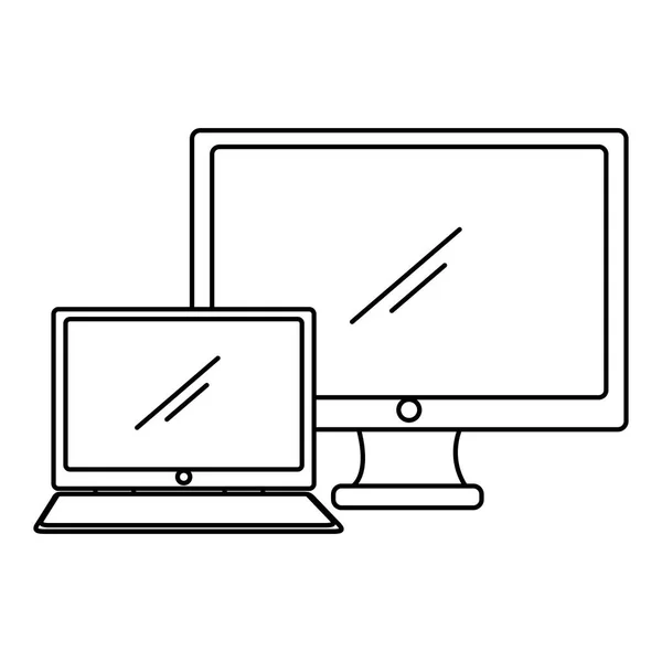 Wyświetlacz komputera i laptopa — Wektor stockowy