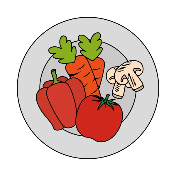 Φρέσκα ντομάτα και Πίπερ υγιεινό φαγητό — Διανυσματικό Αρχείο