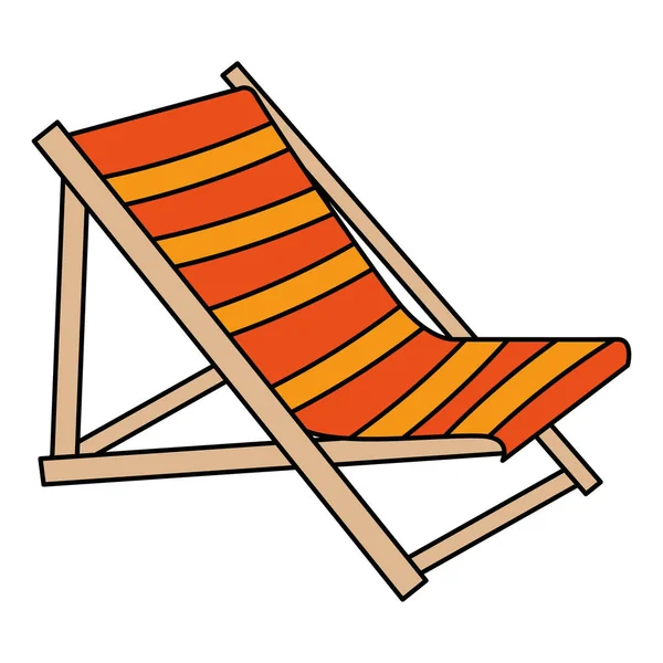 Ícone de cadeira de praia de madeira — Vetor de Stock