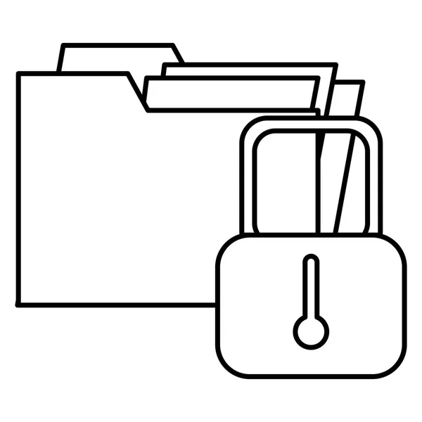Dossier de fichier avec cadenas — Image vectorielle
