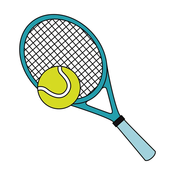 Иконка теннисной ракетки и мяча — стоковый вектор