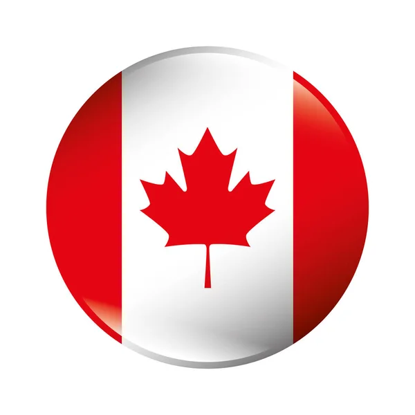 Canadian flag emblem icon — Stock Vector