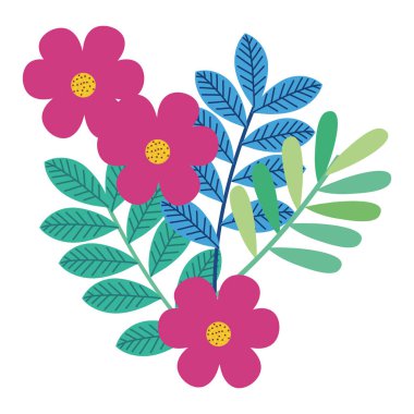 çiçek ve yapraklar dekoratif simgesi