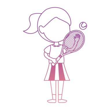 Tenis oynayan küçük kız