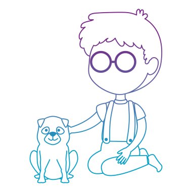 köpek karakteri ile küçük çocuk