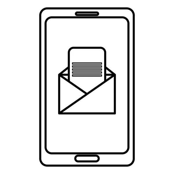 Smartphone mit Briefumschlag — Stockvektor
