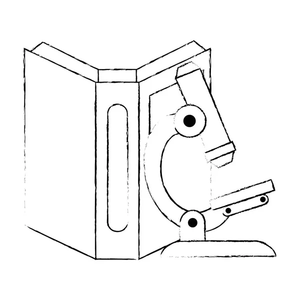 현미경이 있는 교과서 — 스톡 벡터