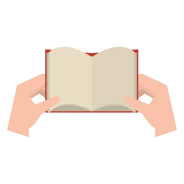 Χέρια με βιβλίο κειμένου — Διανυσματικό Αρχείο
