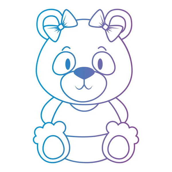 Bonito e adorável urso ursinho personagem feminino — Vetor de Stock
