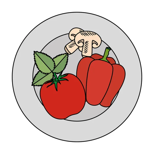 Tomate fraîche et peper aliments sains — Image vectorielle