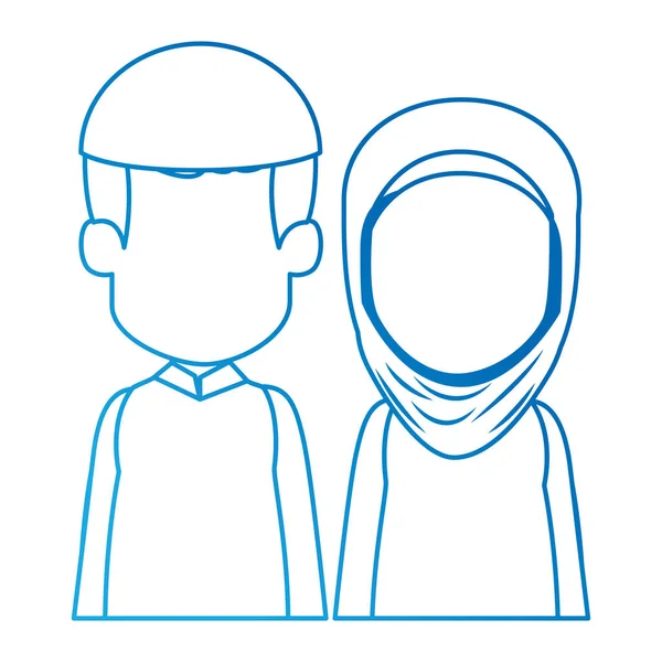 Muszlim pár avatarok karakterek — Stock Vector