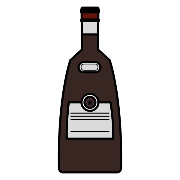 Whisky botella bebida icono — Vector de stock