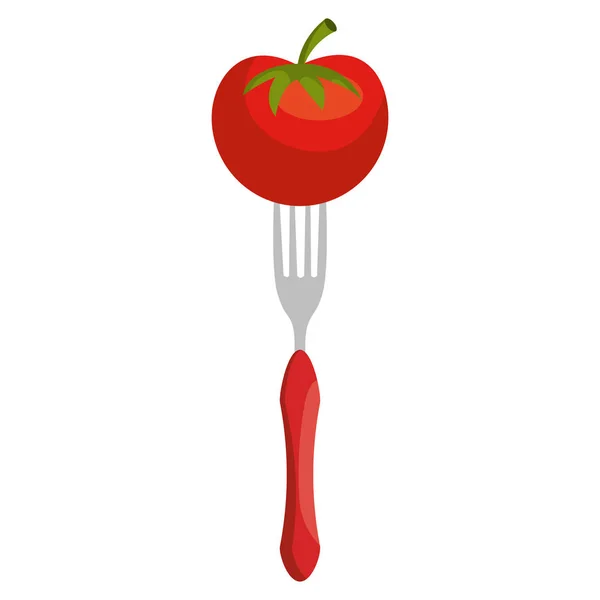 Tomates fraîches à la fourchette — Image vectorielle