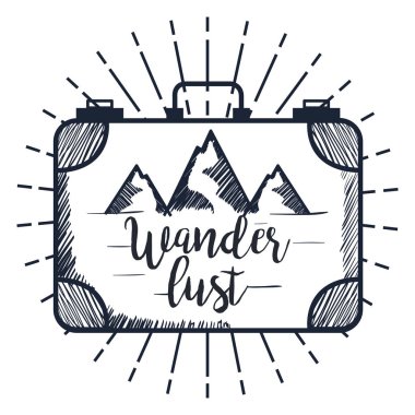 karlı dağlar manzara ile evrak çantası Wanderlust Explorer