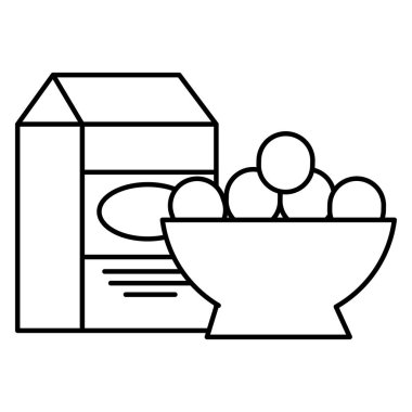 süt kutusu ile yumurta kase