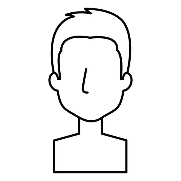 Joven hombre sin camisa carácter avatar — Vector de stock