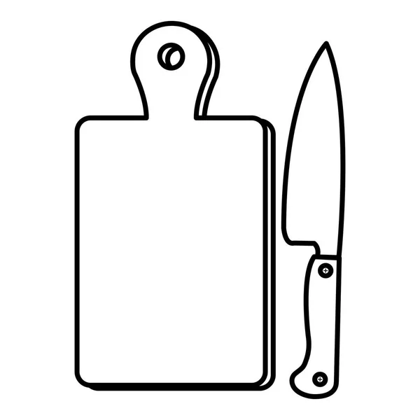 Küche Holzbrett mit Messer — Stockvektor