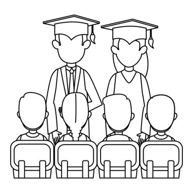 çift öğrenciler sınıf ile mezun