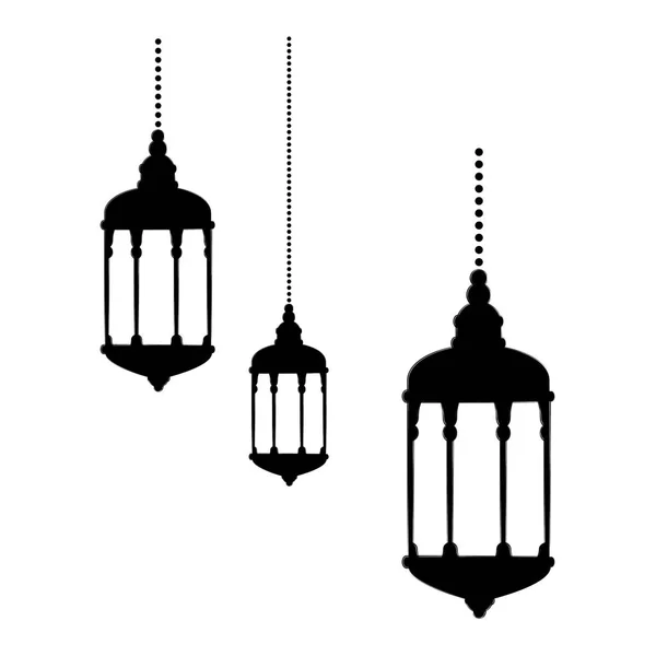 Lampade appeso decorazione ramadan kareem celebrazione — Vettoriale Stock