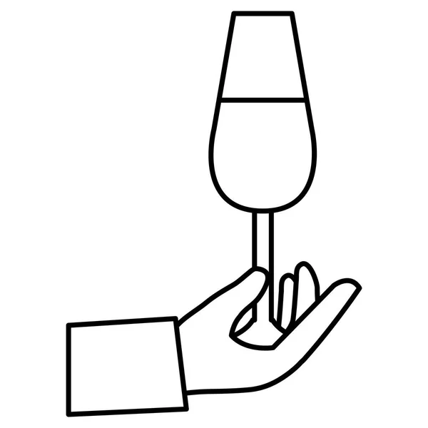 手与酒杯玻璃 — 图库矢量图片