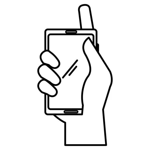 Χέρι ανθρώπου με συσκευή smartphone — Διανυσματικό Αρχείο