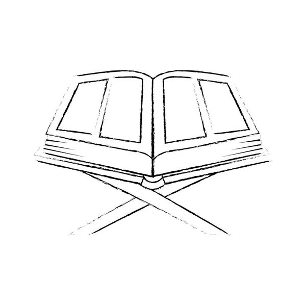 Heilige boek met lessenaar religieuze pictogram — Stockvector