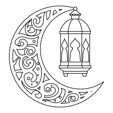 asılı lambalar ile ramazan kareem ay