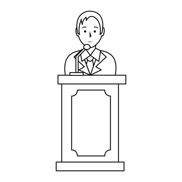 Advokát v etapě avatar — Stockový vektor