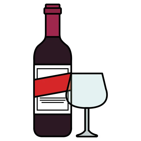 Wine bottle with cup — Stock Vector