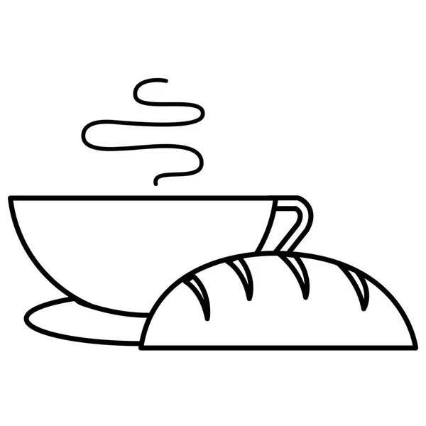 Delicioso pan con taza de café — Archivo Imágenes Vectoriales