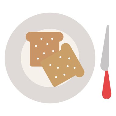 bıçak ile çanak ekmek tost